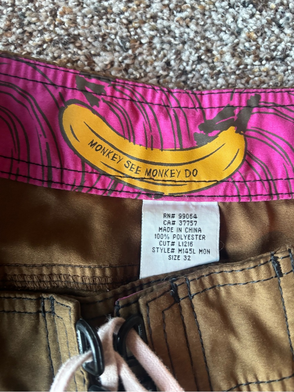 Billabong Monkey See Monkey Do Board Shorts Y2K Surf Size 32 - Picture 4 of 7